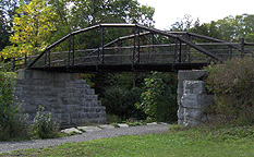 Elevation, looking southeast -- Cooper's Tubular Arch Bridge