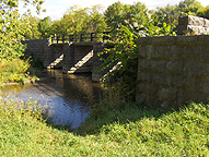 The north (towpath) side, looking southeast from below the towpath