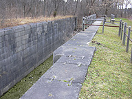 Erie Canal Lock No. 62 at Pittsford - north chamber, looking westward