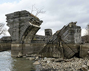 Looking southeast at the collapsed end