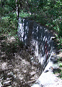 The  east side retaining wall looking north