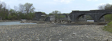 Looking southeast at the collapsed end