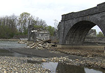 Looking east, with the eastern end pier visible on the left