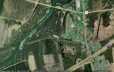Google Earth view of Montezuma and the site of the Seneca River Aqueduct