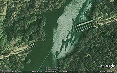 Google Earth view of the site of the Seneca River Aqueduct