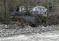 Northeastern pier from across the creek, looking southeast