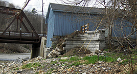 Northwestern pier of the Fort Plain Aqueduct, looking south