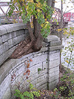 Northeastern pier from the current street level, looking southwest